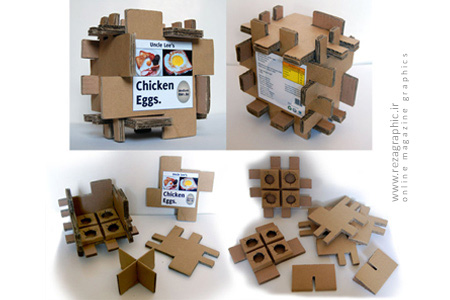 بسته بندی تخم مرغ با کارتون / Egg Packaging Corrugated Card | رضاگرافیک